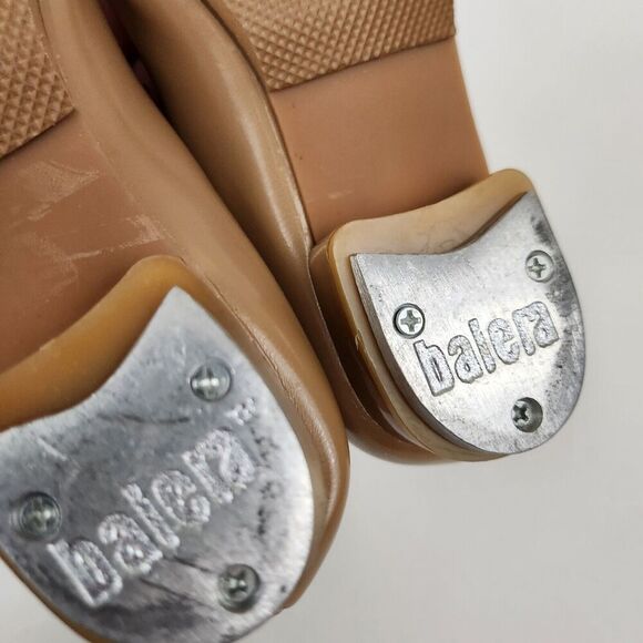 BALERA Tan Elastic Strap Bow Beginner Tap Dancing Shoes Little Girl's SZ 12.5C - Picture 8 of 12